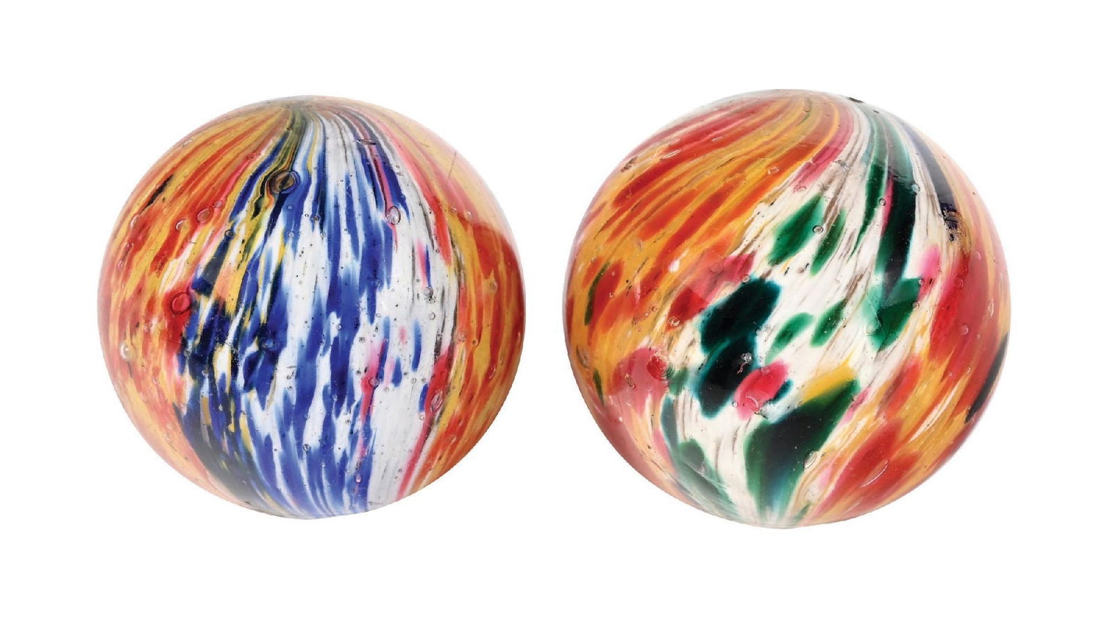 LOT OF 2: 4 PANEL ONIONSKIN MARBLES (1 of 6)