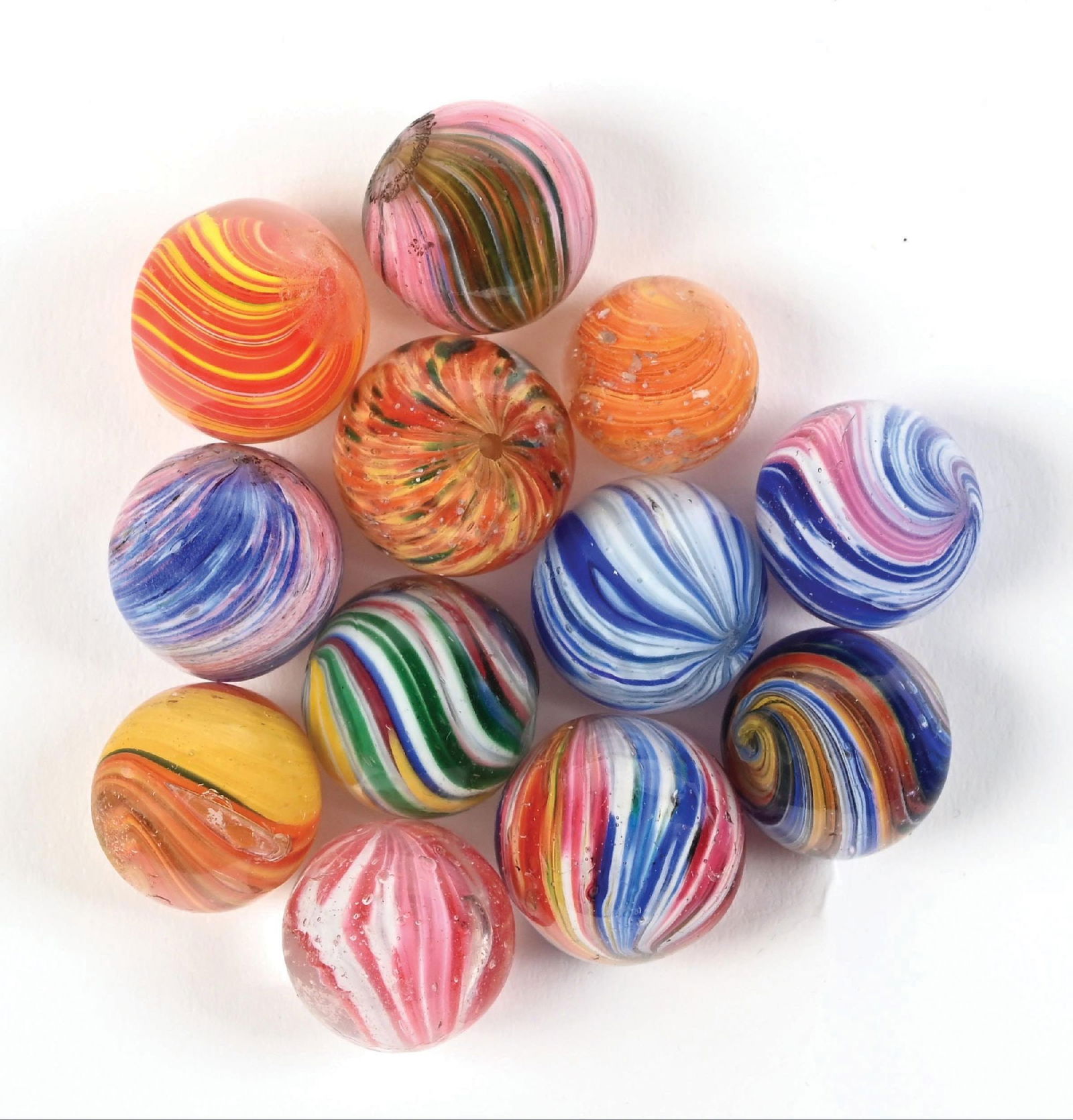 LOT OF 12: HANDMADE MARBLES (1 of 1)