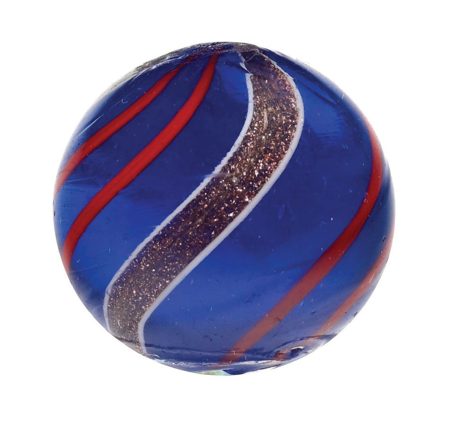 RED TRANSPARENT BASE LUTZ MARBLE (1 of 6)