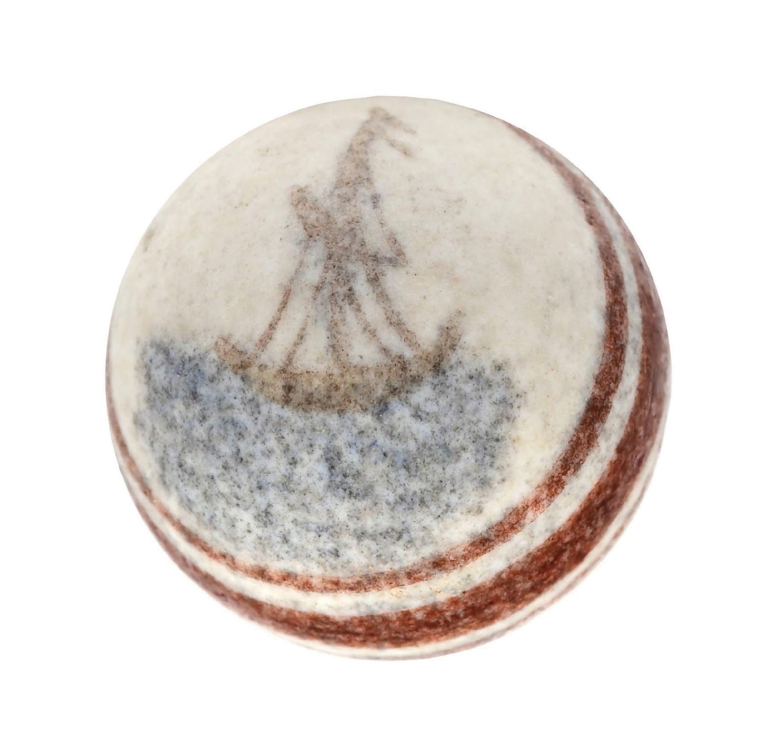 RARE UNGLAZED CHINA MARBLE (1 of 6)