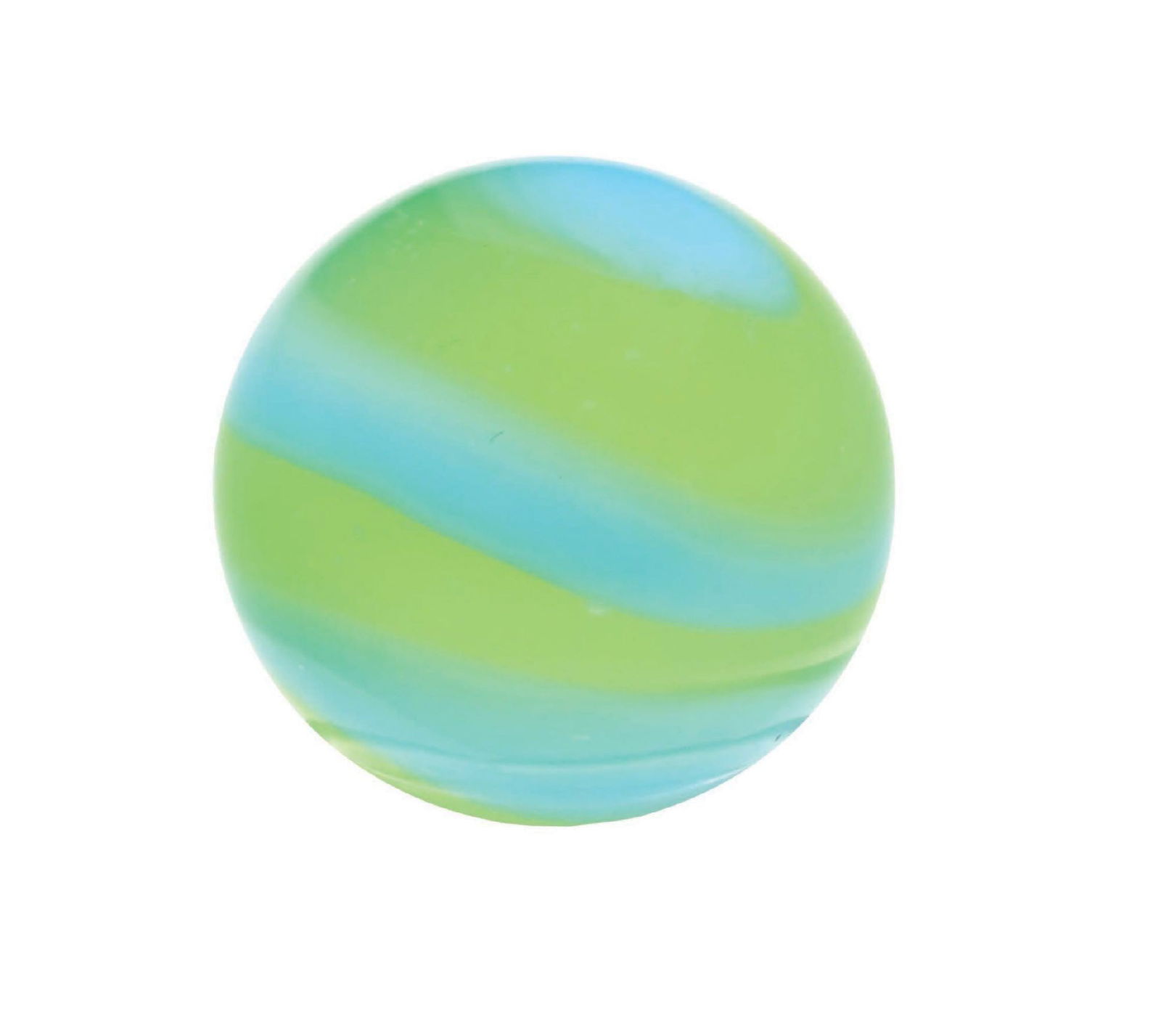 RARE AKRO AGATE VASELINE-BASED CORKSCREW: 31/64" diam. Vaseline base, which glows under a blacklight, with baby blue corkscrew. Very rare Akro corkscrew. Condition: (9.8). Dimensions: 5/8" Dia.