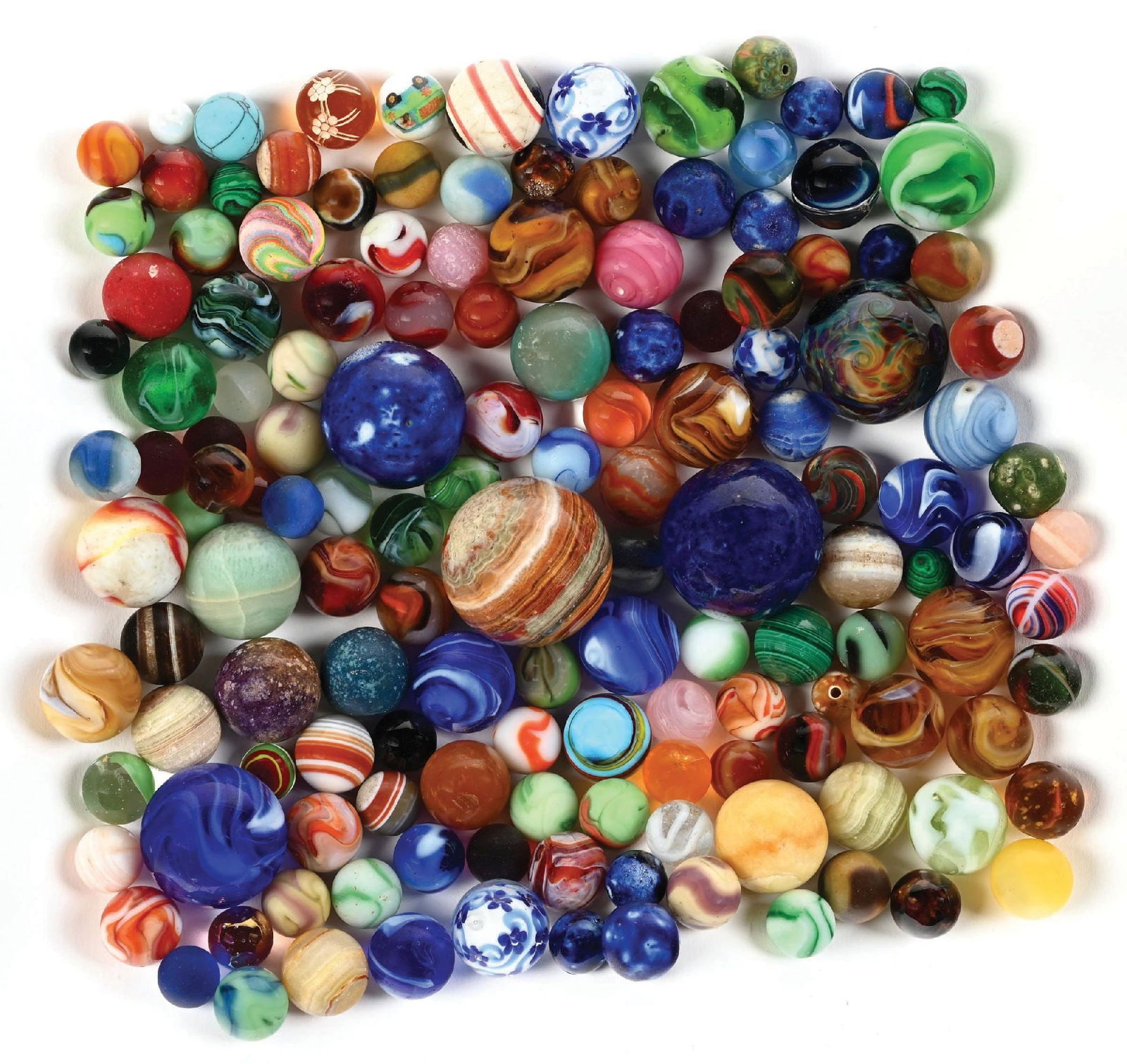 LOT OF APPROXIMATELY 144 MIXED MARBLES (1 of 1)