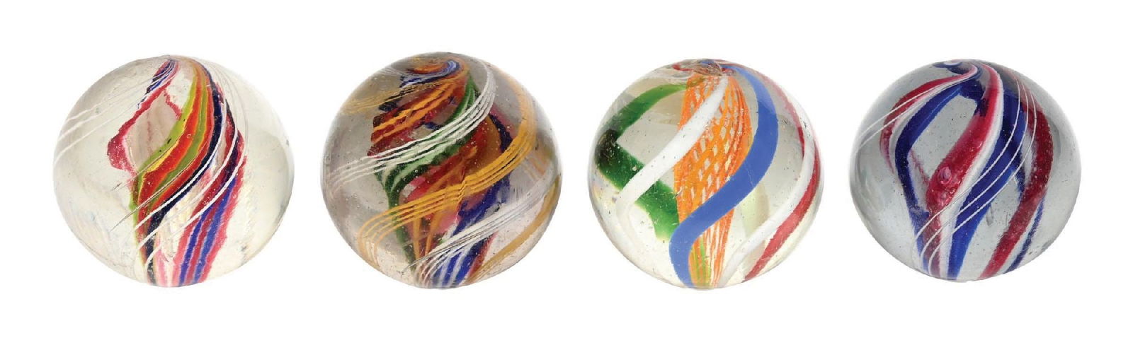 LOT OF 4: HANDMADE SWIRL MARBLES (1 of 4)