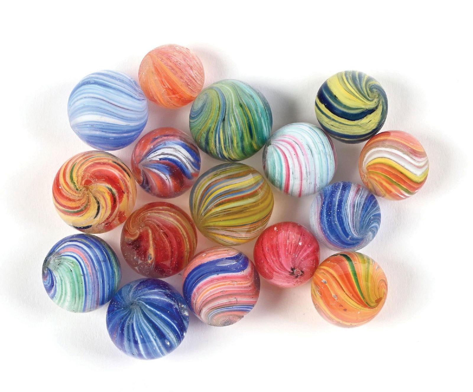 LOT OF 16: HANDMADE MARBLES (1 of 1)