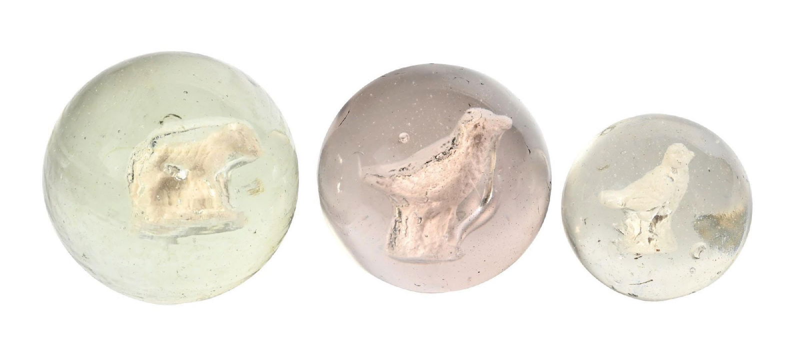 LOT OF 3: SULPHIDE MARBLES (1 of 4)