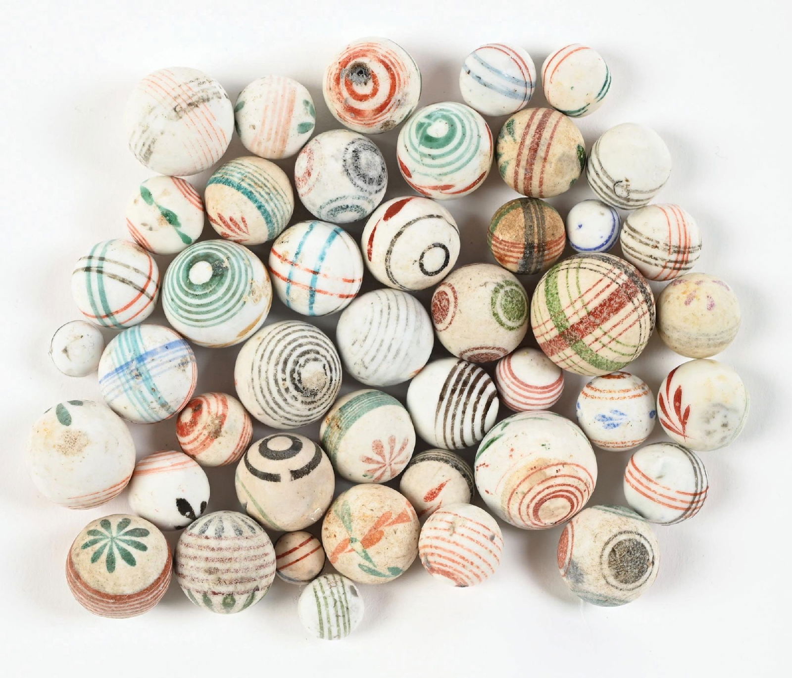 LOT OF APPROXIMATELY 44 CHINA MARBLES (1 of 1)