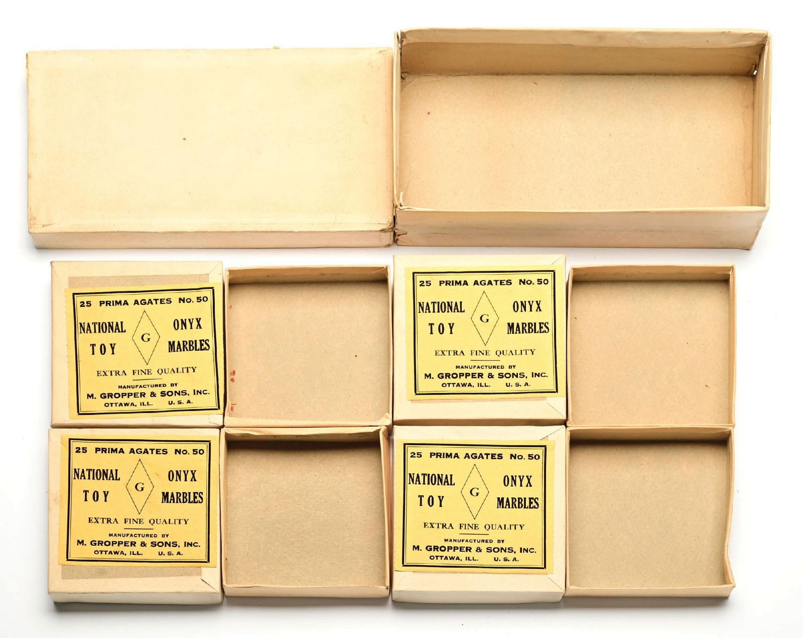 4 EMPTY 25-COUNT PRIMA AGATE NO. 50 MASTER BOXES - 3