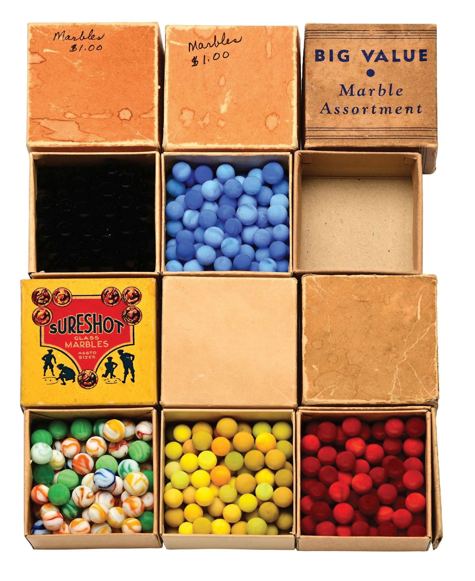 LOT OF 6: PELTIER MARBLE BOXES (1 of 7)