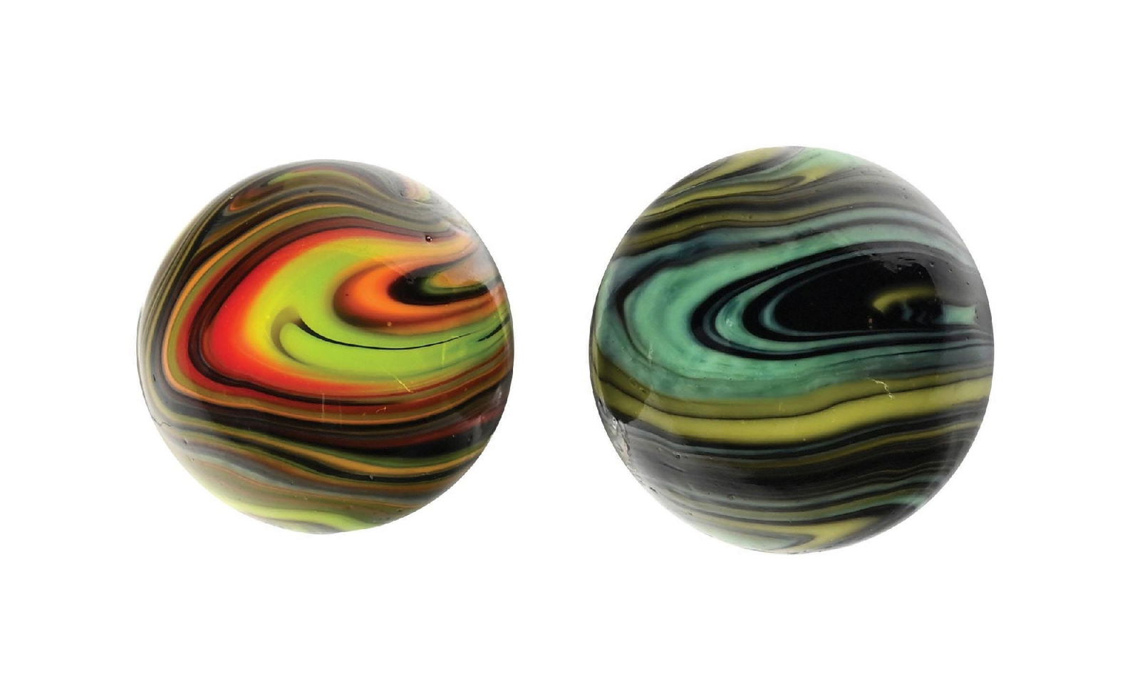 LOT OF 2: CHRISTENSEN AGATE OPAQUE SWIRL MARBLES (1 of 6)