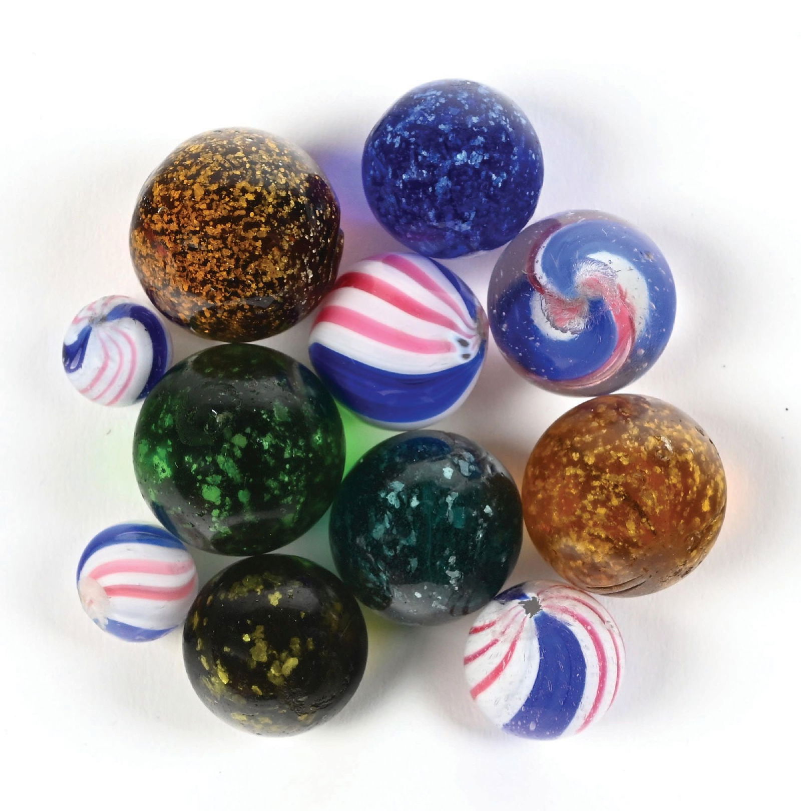 LOT OF 11: HANDMADE MARBLES (1 of 1)