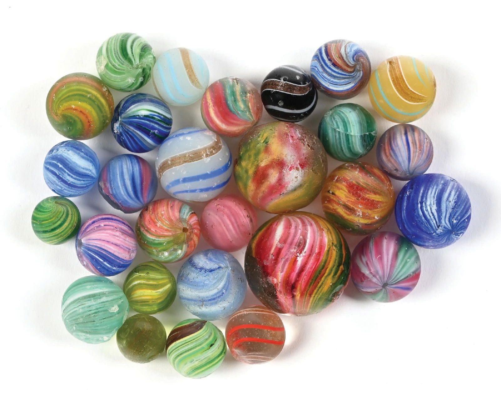LOT OF 28: HANDMADE MARBLES (1 of 1)