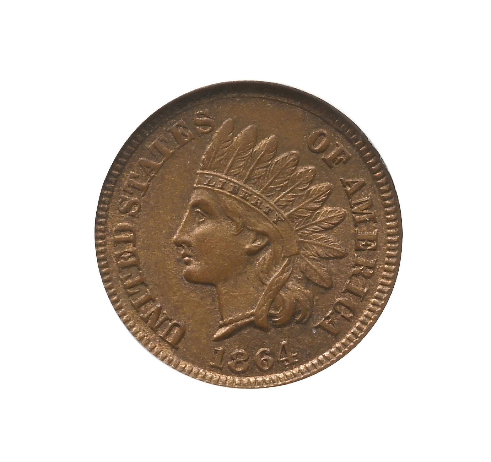 1864 1C MS62 MS62 BRN HEAD WITH L REPUNCHED DATE ANACS: 1864 1C MS62 MS62 BRN HEAD WITH L REPUNCHED DATE ANACS