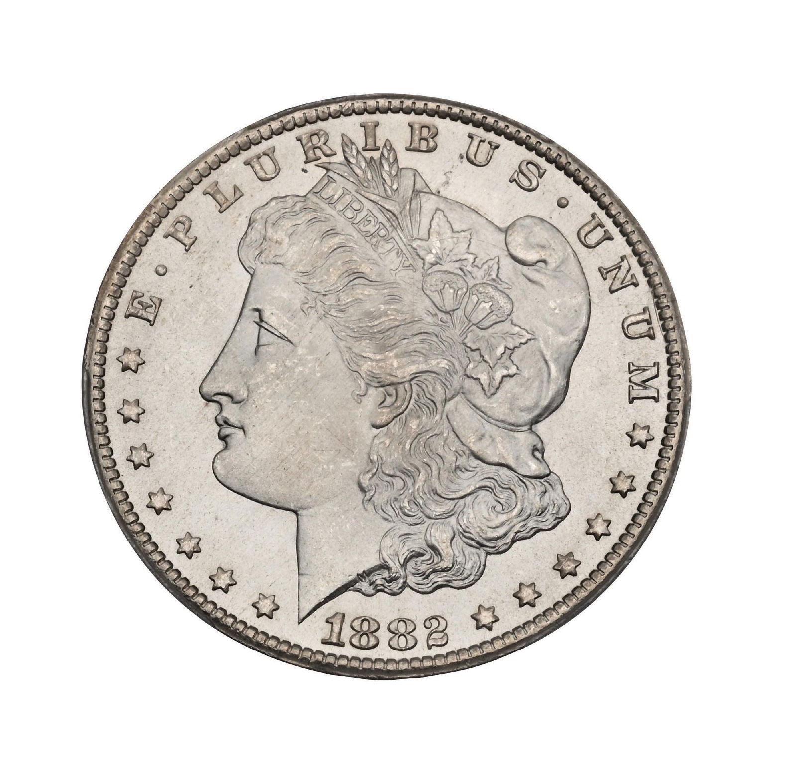 1882-CC $1 MS67 PCGS: This beautiful coin is truly one of those “wow” pieces you dont come across often. Graded PCGS MS67, it represents a superb, top-tier grade. The coin is brilliantly blast white, with treme