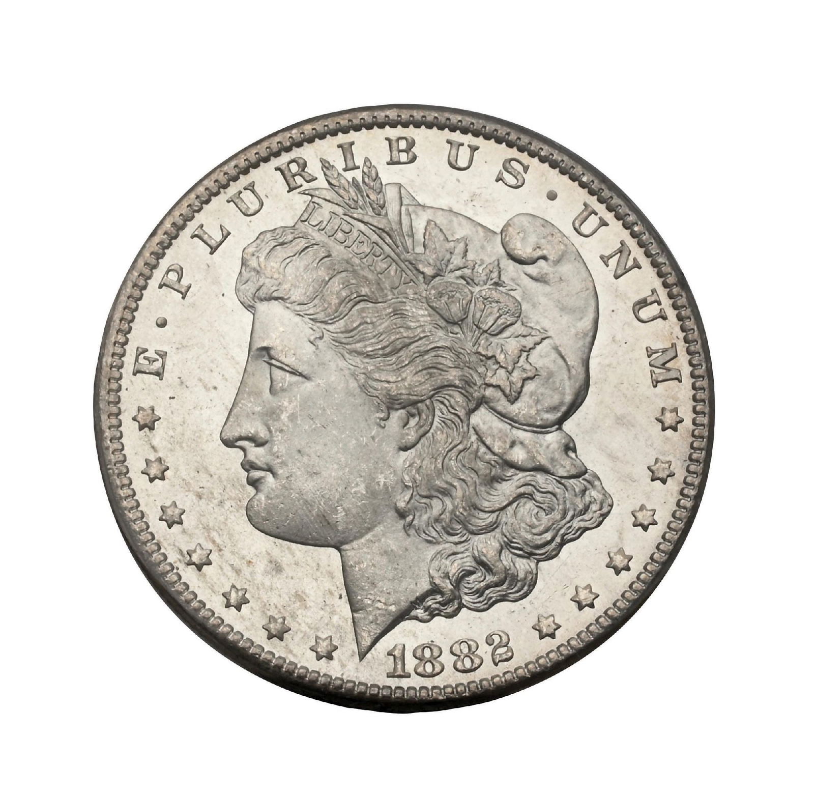 1882-CC $1 MS64PL PCGS: Old rattler. Great example.