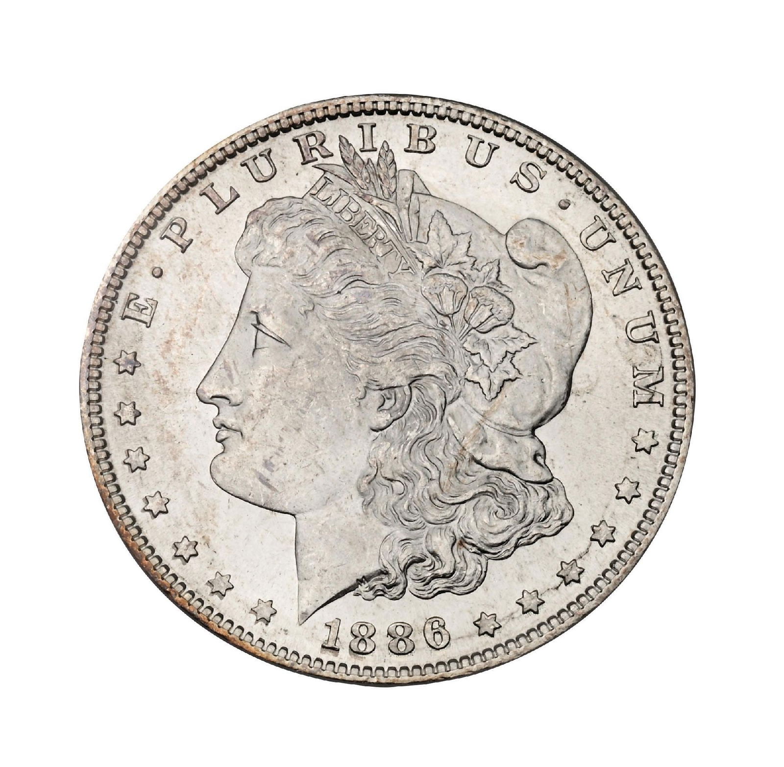 1886-S $1 MS63+ PCGS: 1886-S $1 MS63+ PCGS