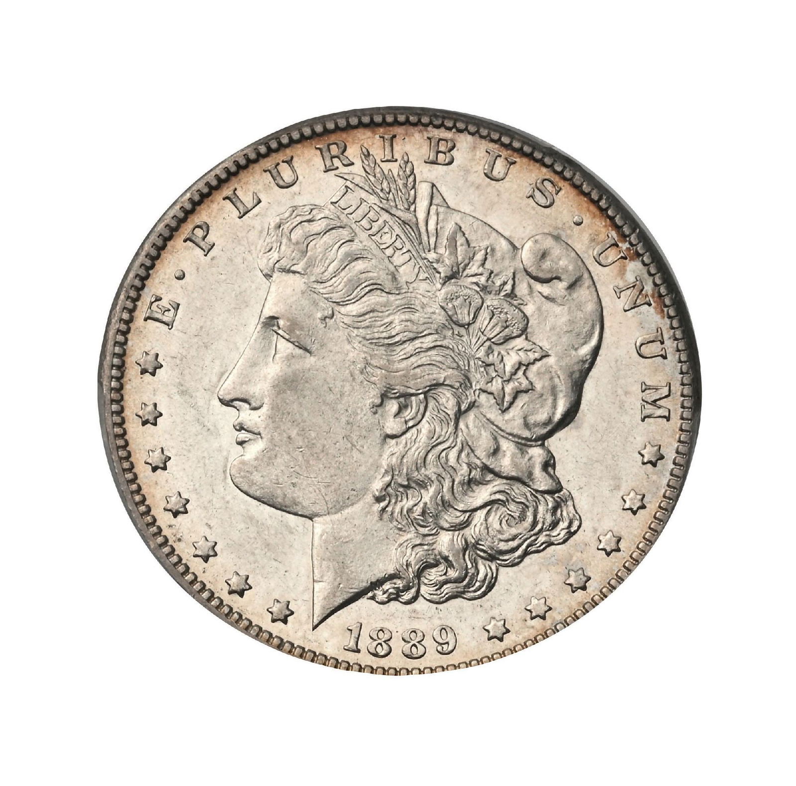 1889-CC $1 AU55 PCGS: A great-looking key date 1889 Carson City Morgan Dollar, certified AU55, offering far more visual appeal than typically seen at this level. The coin shows strong, well-defined detail across Liberty