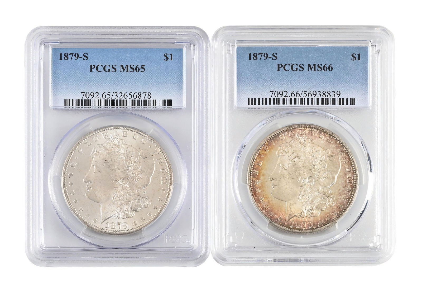 1879-S $1 MS65 AND MS66 PCGS: 1879-S $1 MS65 AND MS66 PCGS