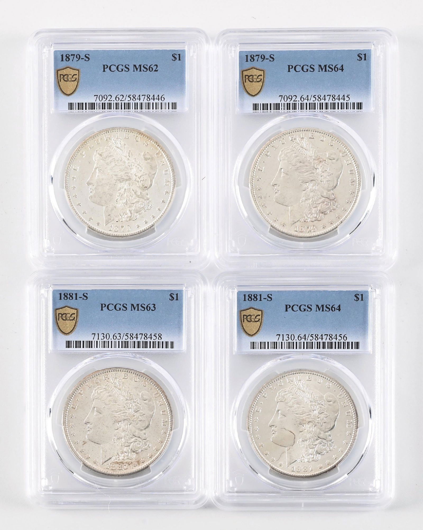LOT OF 4: 1881-S $1 MS64 PCGS (1 of 2)