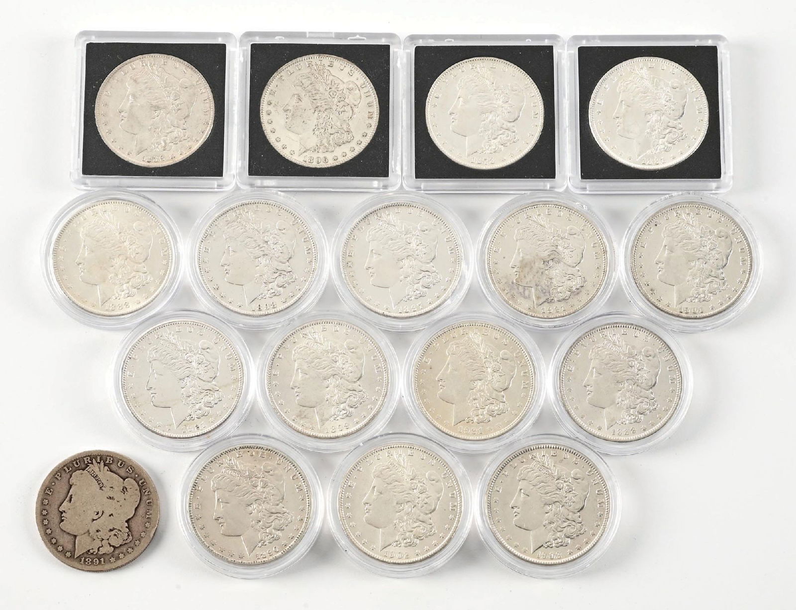 LOT OF 17 MIXED DATE $1: Ranging in Very Good to BU condition.