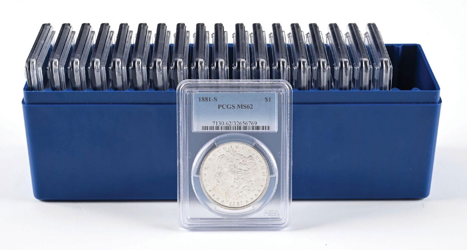 19 1881-S $1 MS62 PCGS: 2016-W 25¢ STANDING LIBERTY QUARTER SP70 100TH ANNIVERSARY FIRST STRIKE 1/4 OZ GOLD PCGS Dimensions: Case: 9" x 2 - 3/4" x 3 - 1/2".