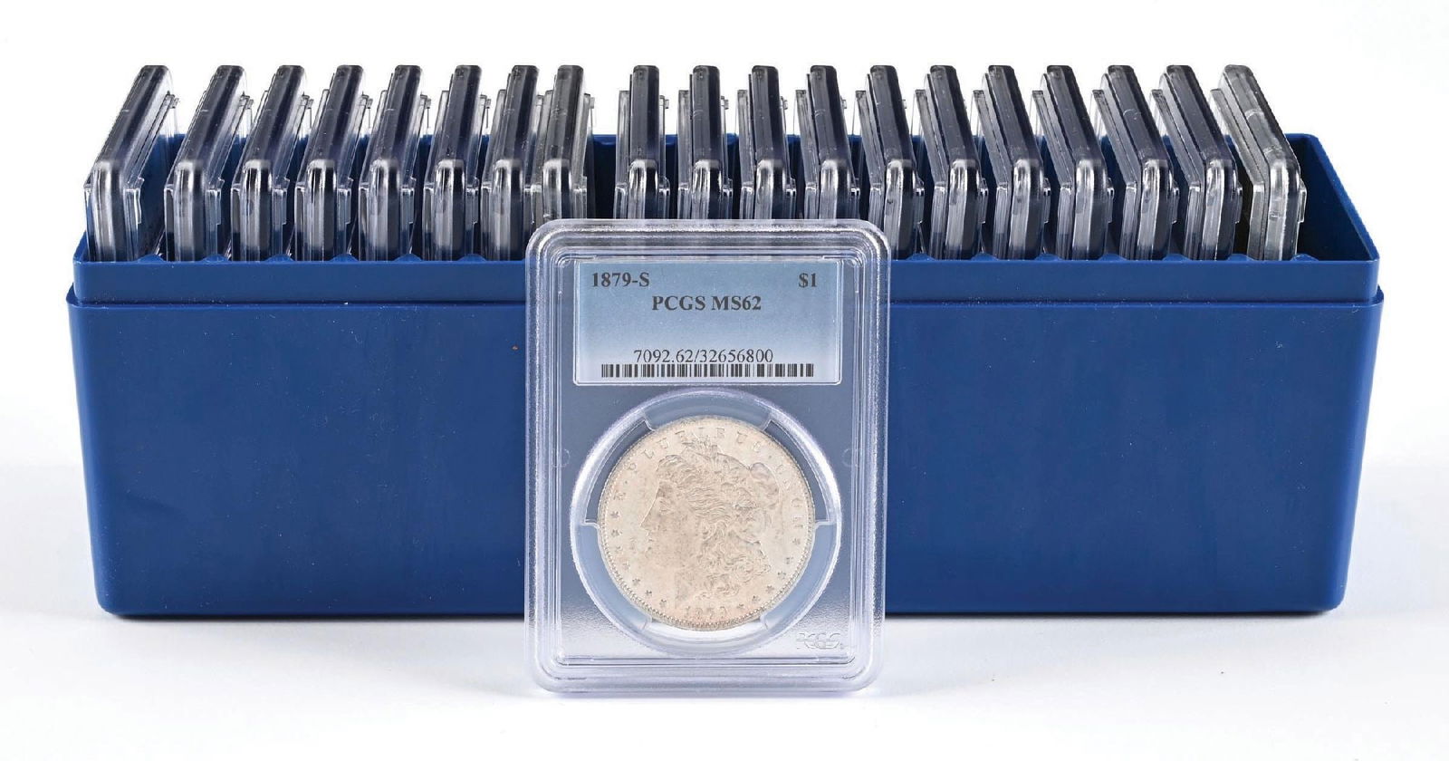 20 $1 MS62 PCGS: 1995 U.S. MINT PREMIER SILVER PROOF COIN SET Dimensions: Case: 9" x 2 - 3/4" x 3 - 1/2".