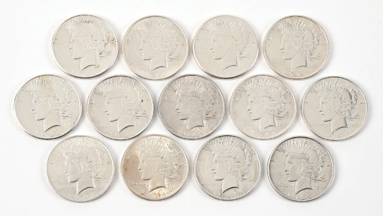 LOT OF 13: 10 1922 $1, 2 1923 $1 & 1 1924 $1: LOT OF 13: 10 1922 $1, 2 1923 $1 & 1 1924 $1