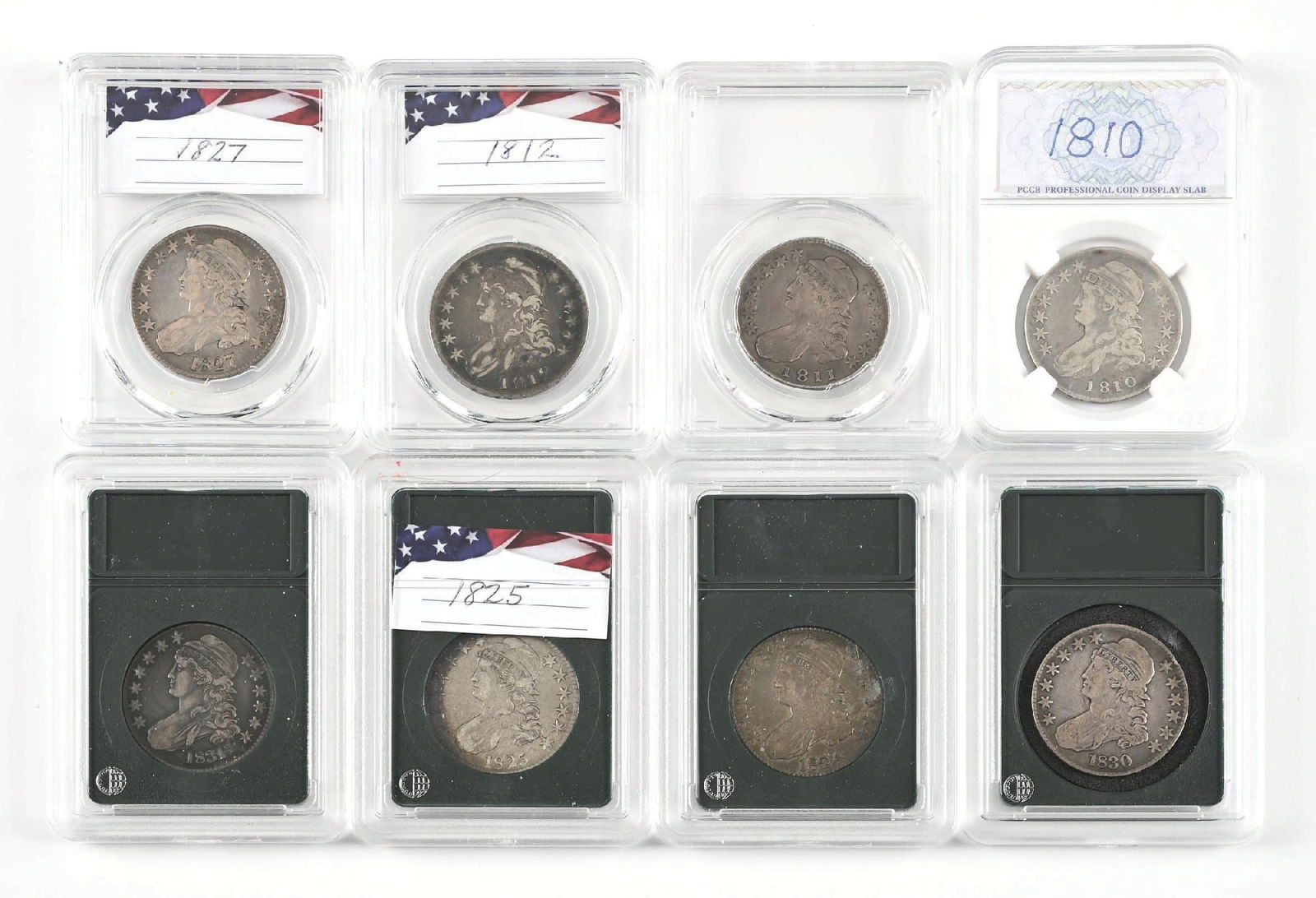 LOT OF 8: 1810-1831 50C BUST HALF DOLLARS: LOT OF 8: 1810-1831 50C BUST HALF DOLLARS