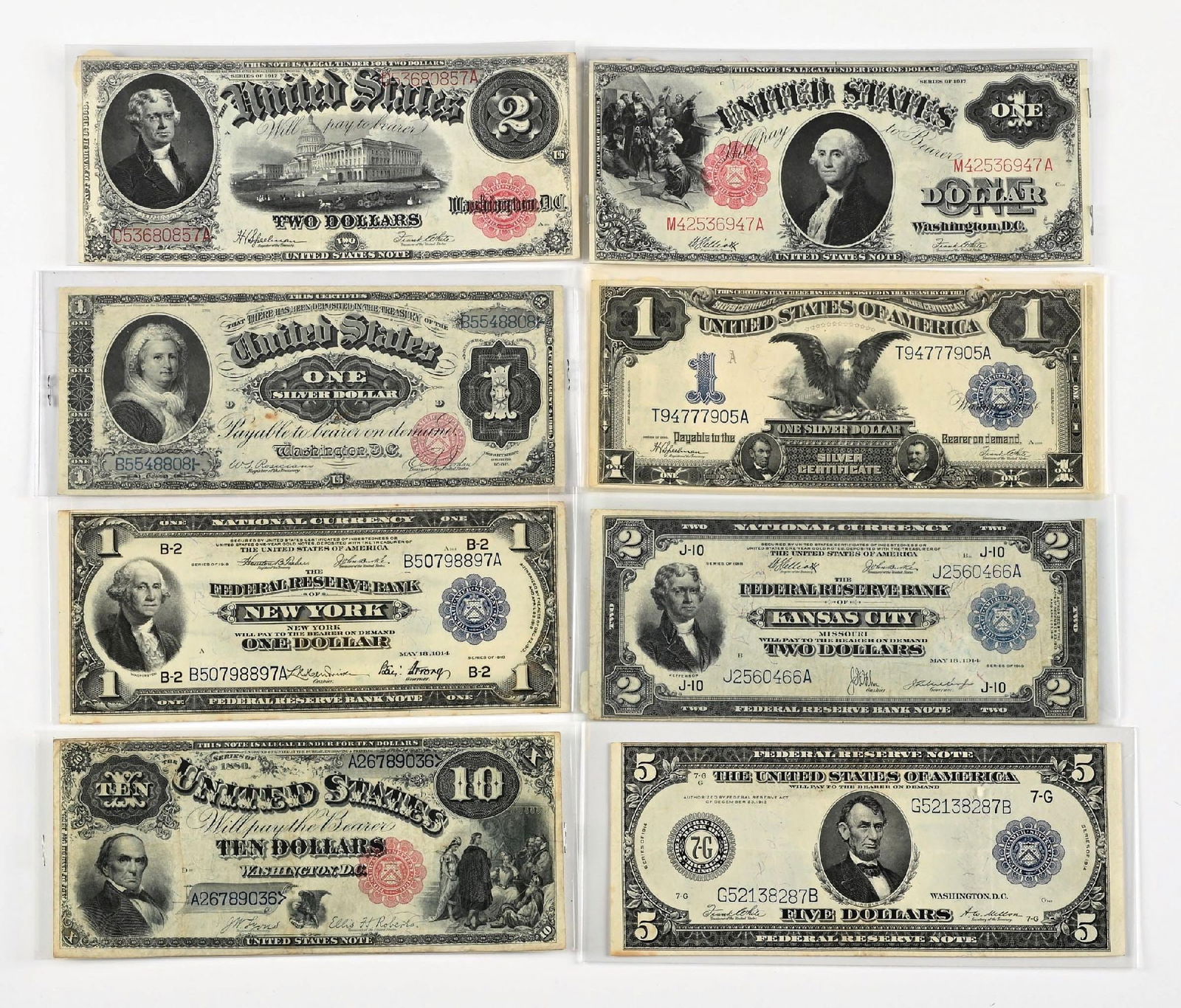 LOT OF 8: VARIOUS DEMONITION BILLS.: Nice grouping of early US bills.