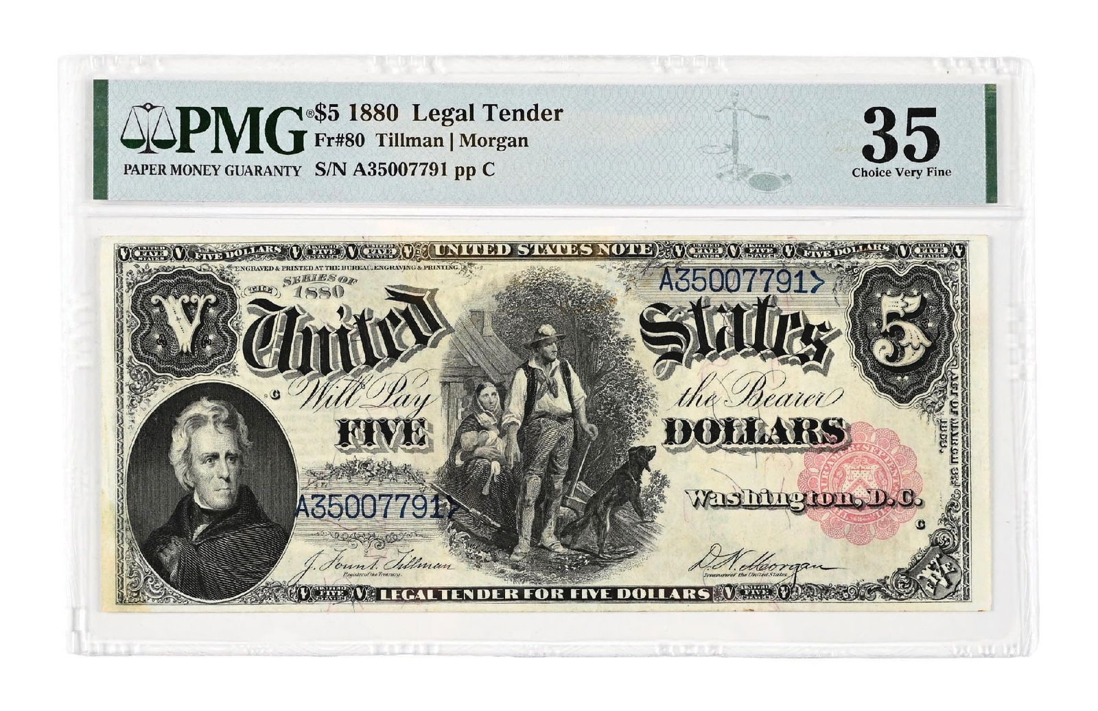 1880 $5 LEGAL TENDER BILL PMG35: 1880 $5 LEGAL TENDER BILL PMG35