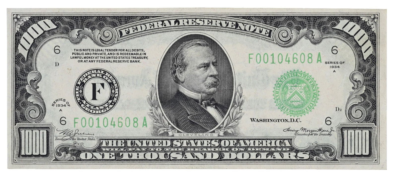 1934A $1000 BILL ATLANTA (1 of 2)