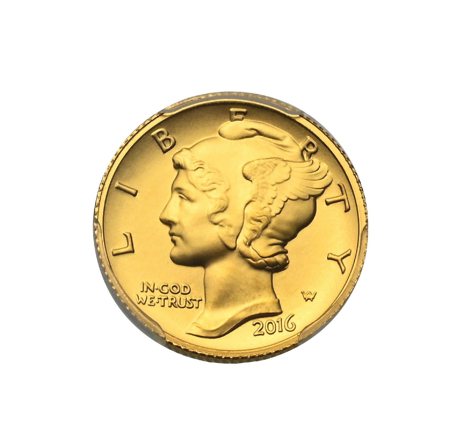 2016-W 10¢ MERCURY DIME SP70 FIRST STRIKE 1/10 OZ GOLD COIN PCGS: 2016-W 10¢ MERCURY DIME SP70 FIRST STRIKE 1/10 OZ GOLD COIN PCGS Condition: (Excellent).