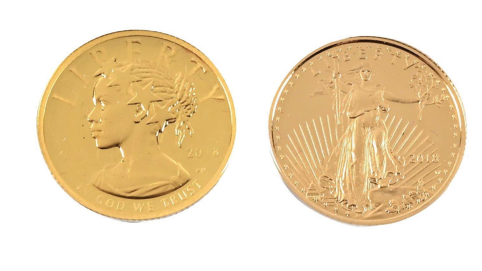 LOT OF 2: 2018 AMERICAN EAGLE/LIBERTY 1/10 OZ GOLD PROOF COINS: LOT OF 2: 2018 AMERICAN EAGLE/LIBERTY 1/10 OZ GOLD PROOF COINS Condition: (Excellent).