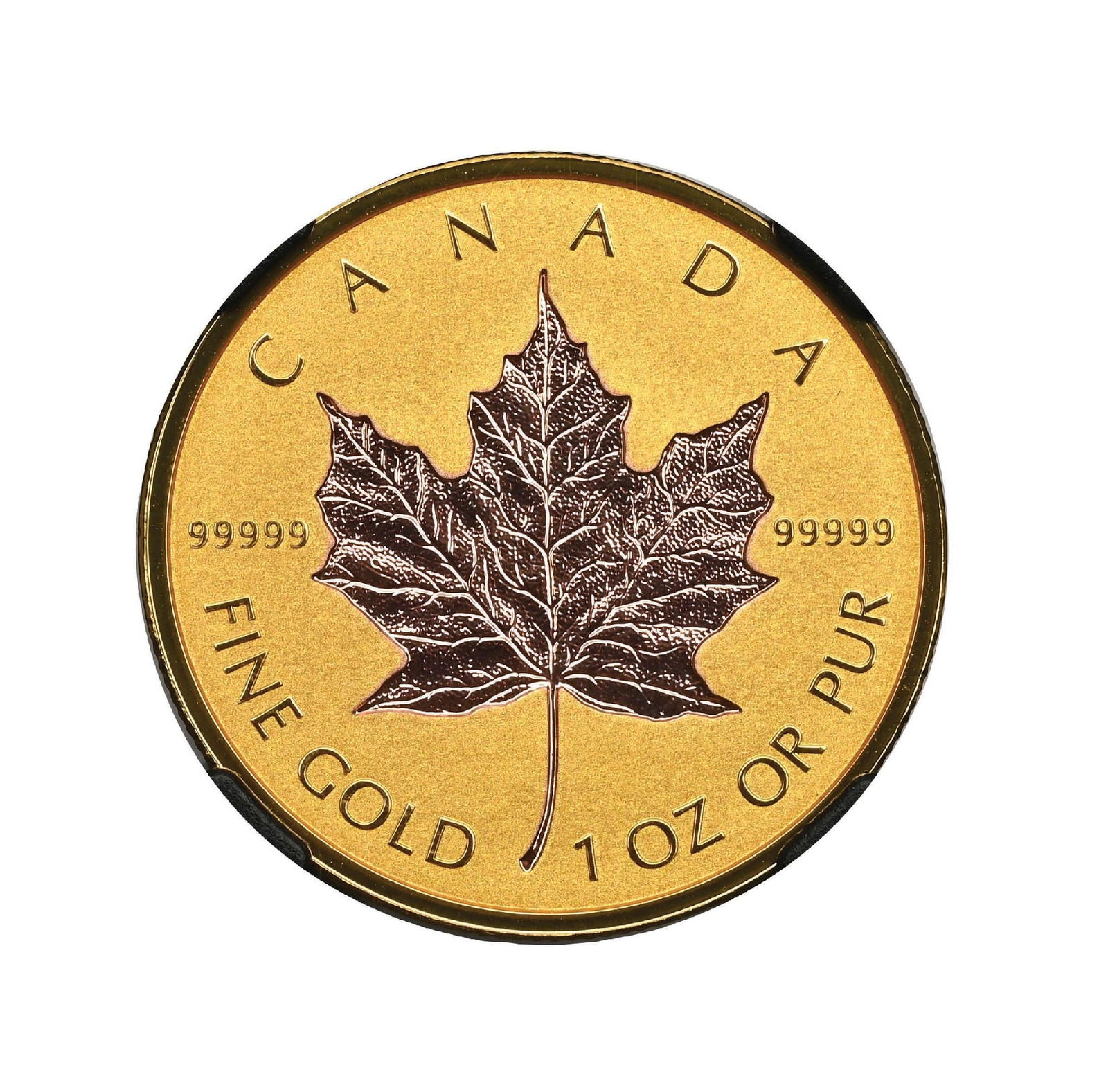 2019 CANADA G$200 REVERSE PF70 GOLD MAPLE LEAF ROSE-GOLD PLATING NGC: 2019 CANADA G$200 REVERSE PF70 GOLD MAPLE LEAF ROSE-GOLD PLATING NGC