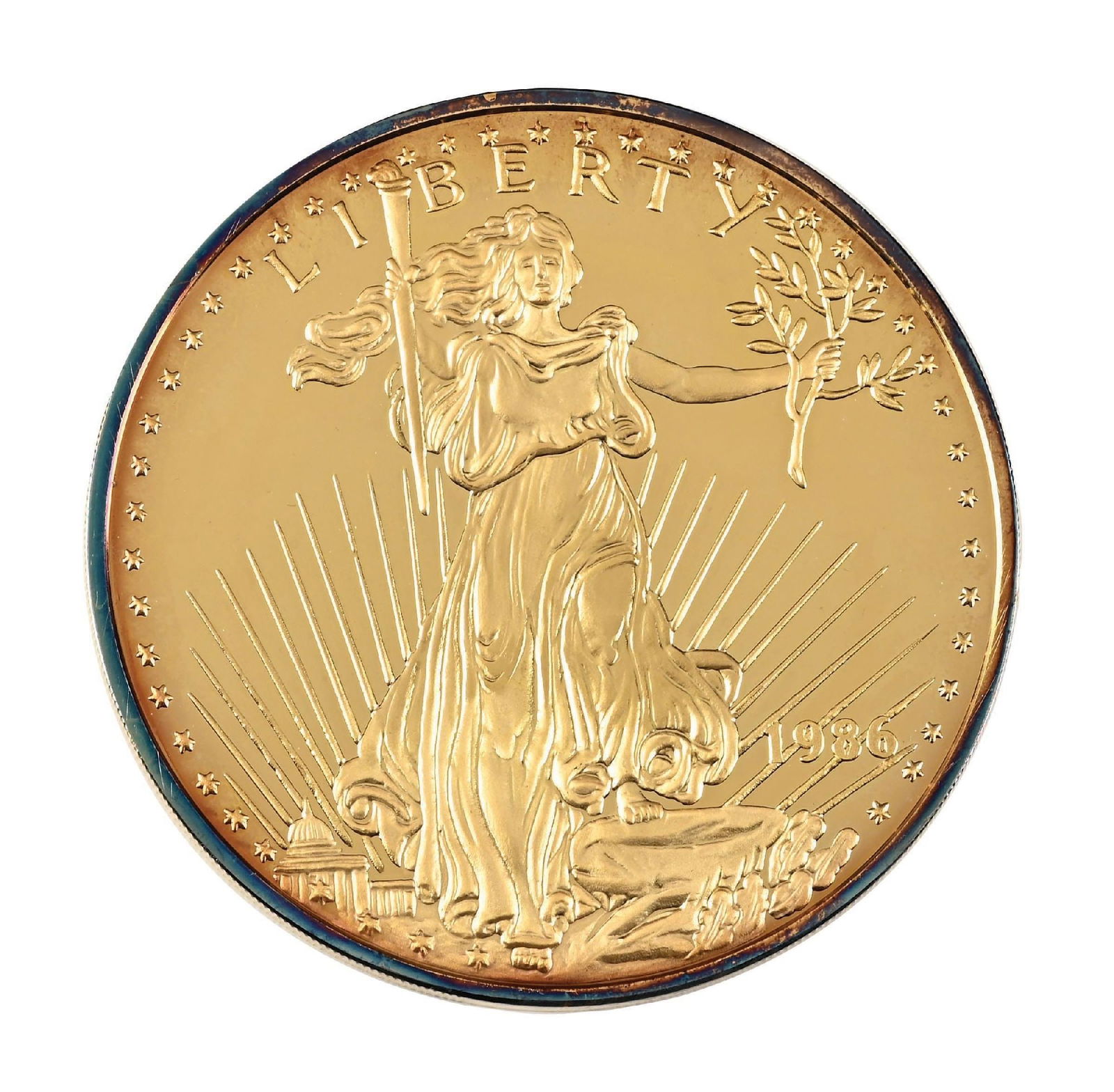 1986 WASHINGTON MINT LIBERTY 1/2 LB FINE SILVER DOLLAR: 1986 WASHINGTON MINT LIBERTY 1/2 LB FINE SILVER DOLLAR