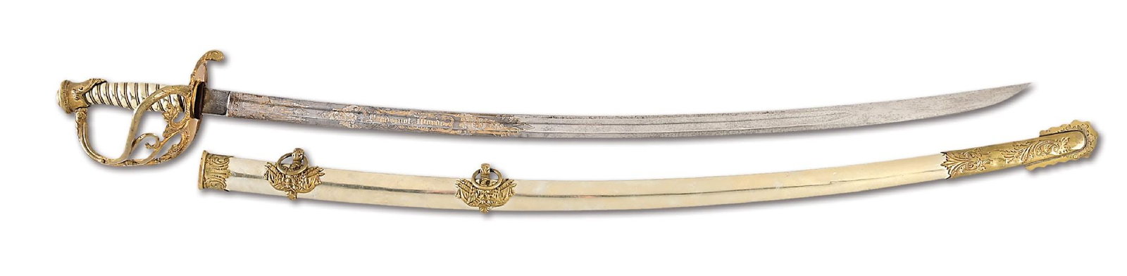 US CIVIL WAR PRESENTATION CAVALRY OFFICER’S SABER, 3RD R.I. CAV., EX-THILLMANN, COVER PHOTO!: This handsome, high-grade, cavalry officer’s saber is pictured on the cover of Thillmann’s classic and essential “Civil War Cavalry & Artillery Sabers,” again on pg. 40 in the