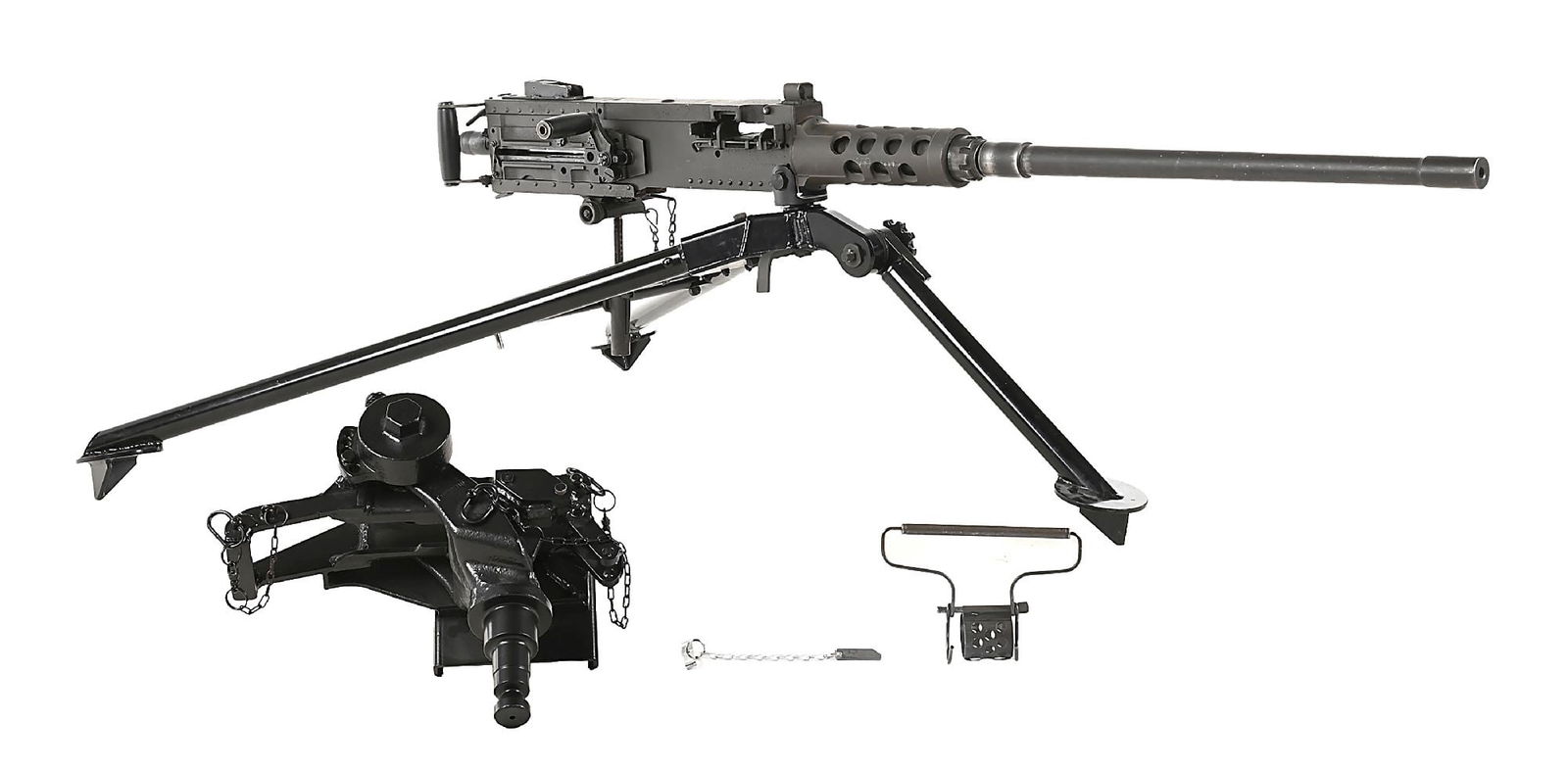 (M) M2 BROWNING .50 BMG SEMI-AUTOMATIC RIFLE: Assembled from parts into a semi-automatic rifle, this is a very nice presenting example very closing matching the appearance of a M2 Browning .50 caliber. It includes a contemporary lightweight tripo
