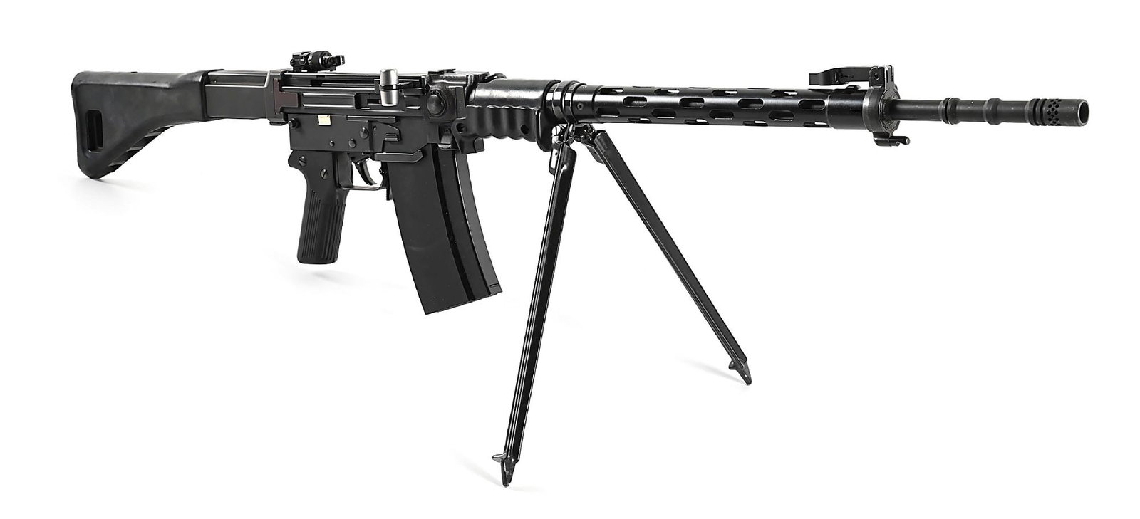 (M) RARE PRE-BAN SWISS SIG PE57 7.5MM SEMI-AUTOMATIC RIFLE.: The PE57 or Privat Einzelfeuer rifle is a factory semi-automatic civilian variant of the roller-delayed Stgw. 57 battle rifle manufactured by SIG in Switzerland. These were the only 7.5x55mm civilian