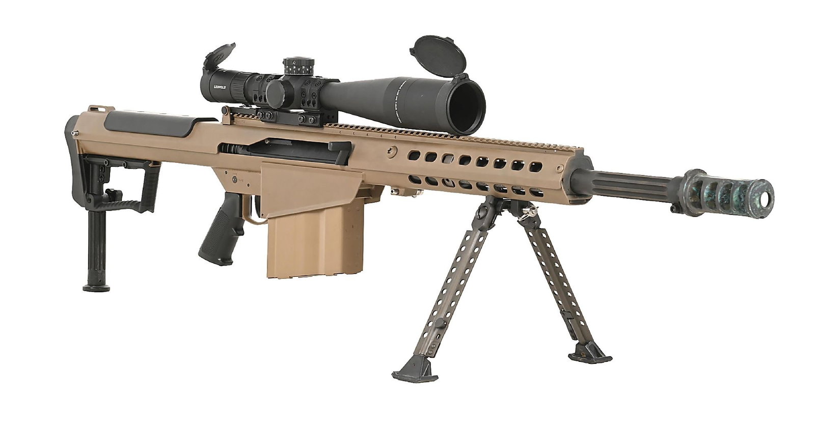 (M) BARRETT M107A1 .50 BMG SEMI-AUTOMATIC RIFLE WITH LEUPOLD MARK 5HD GLASS. (1 of 8)