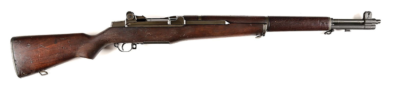 (C) U.S. SPRINGFIELD SA-52 M1C GARAND SEMI-AUTOMATIC SNIPER RIFLE.: Originally manufactured circa December 1944, this example falls into the known range for WWII M1C production: 3,250,00-3,790,00. As many as 19,000 receivers were drilled for scope mounting by Griffin