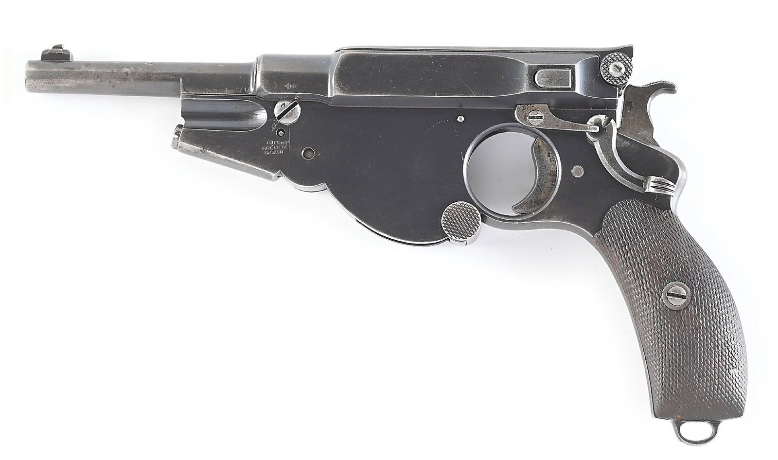 (A) BERGMANN MODEL 1896 NO. 4 SEMI-AUTOMATIC PISTOL, EX STURGESS. (1 of 10)