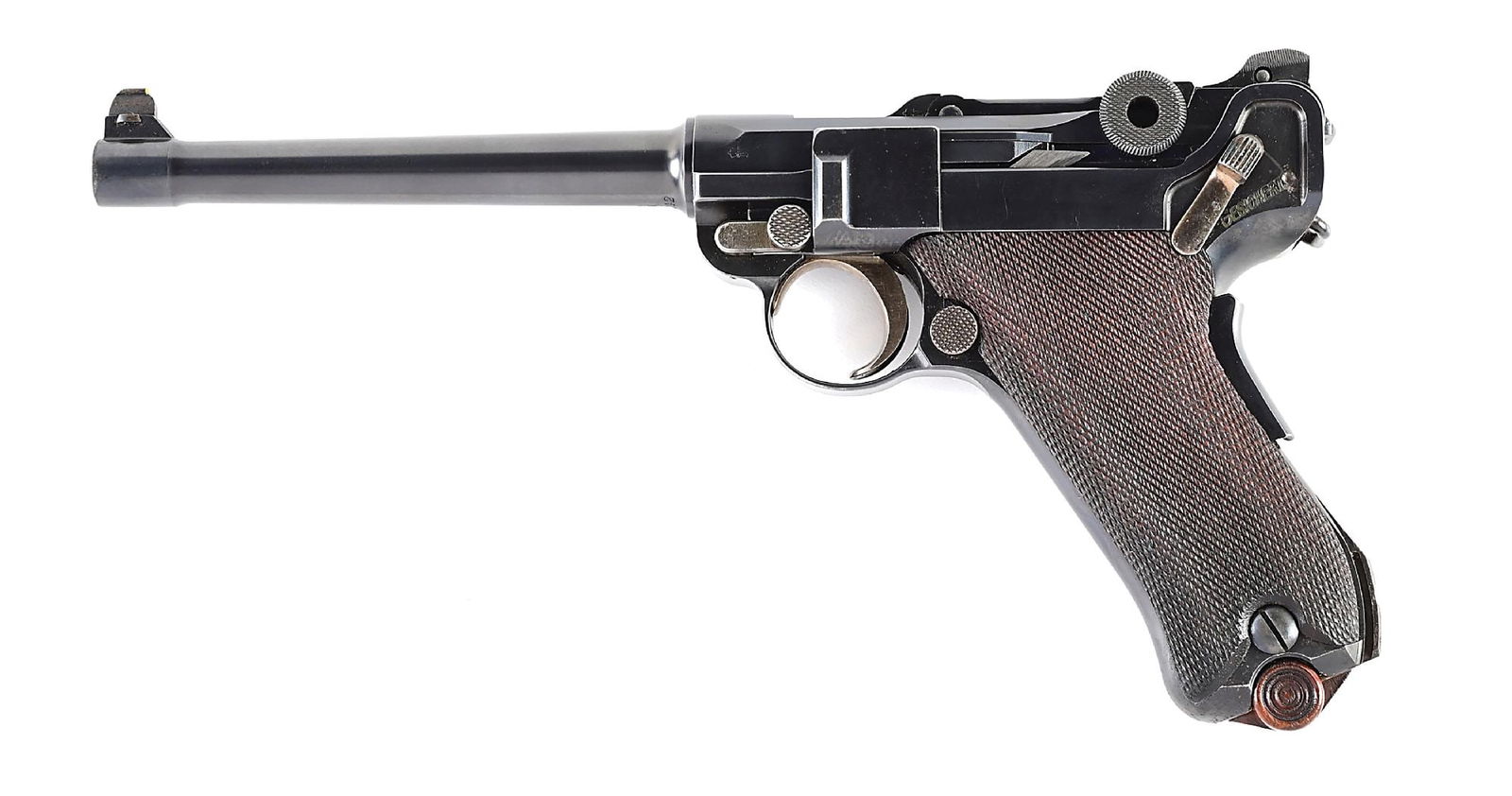 (C) HANS TAUSCHER IMPORTED DWM MODEL 1906 NAVY COMMERCIAL LUGER SEMI-AUTOMATIC PISTOL.: This commercial navy is listed by serial number on Hans Tauscher's sales lists for April 25, 1913 as published by Sam Costanzo in "World of Lugers: Serial Numbers of Lugers Issued to German Agents In