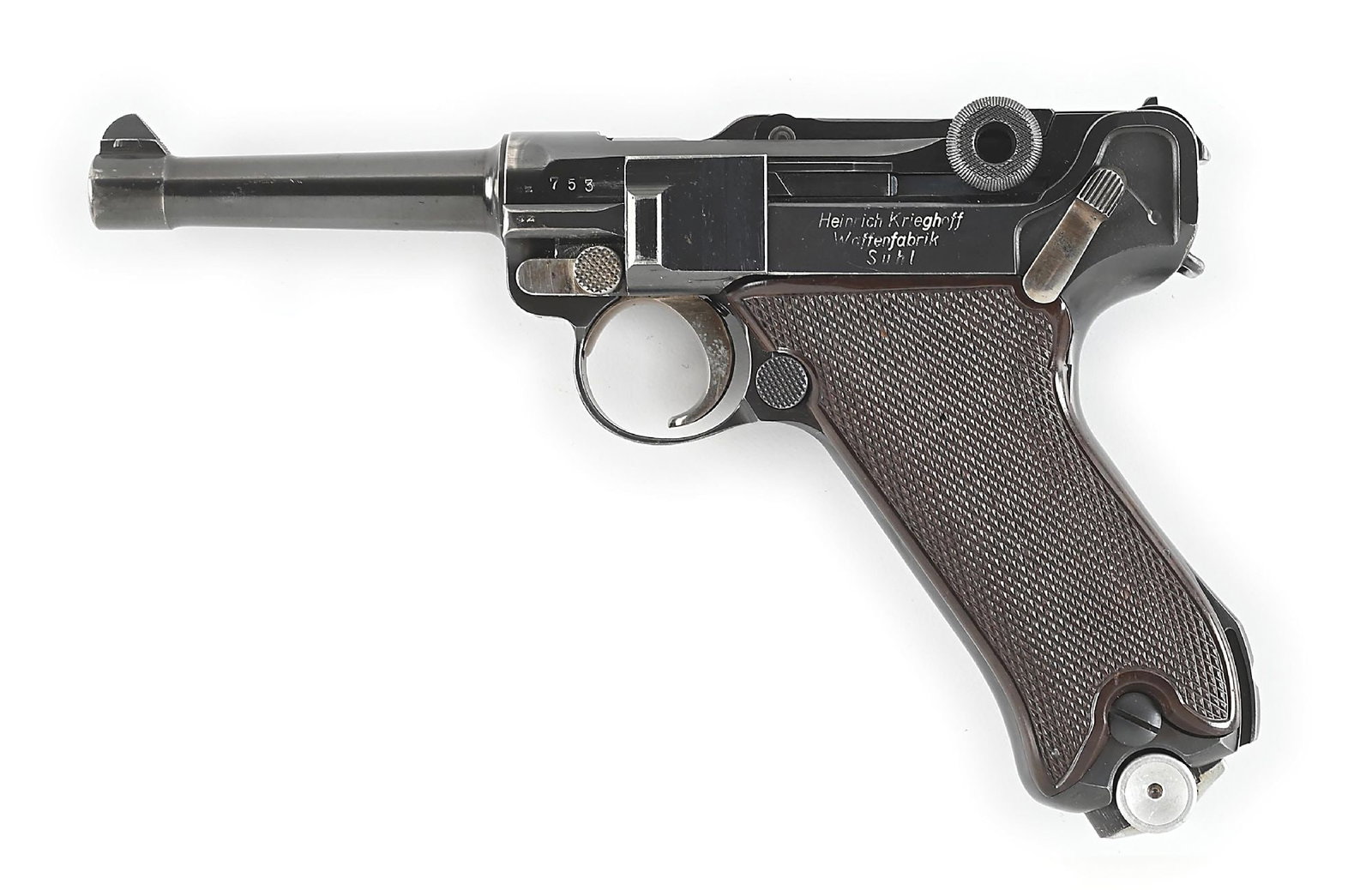 (C) COMMERCIAL KRIEGHOFF LUGER 9MM SEMI-AUTOMATIC PISTOL. (1 of 10)