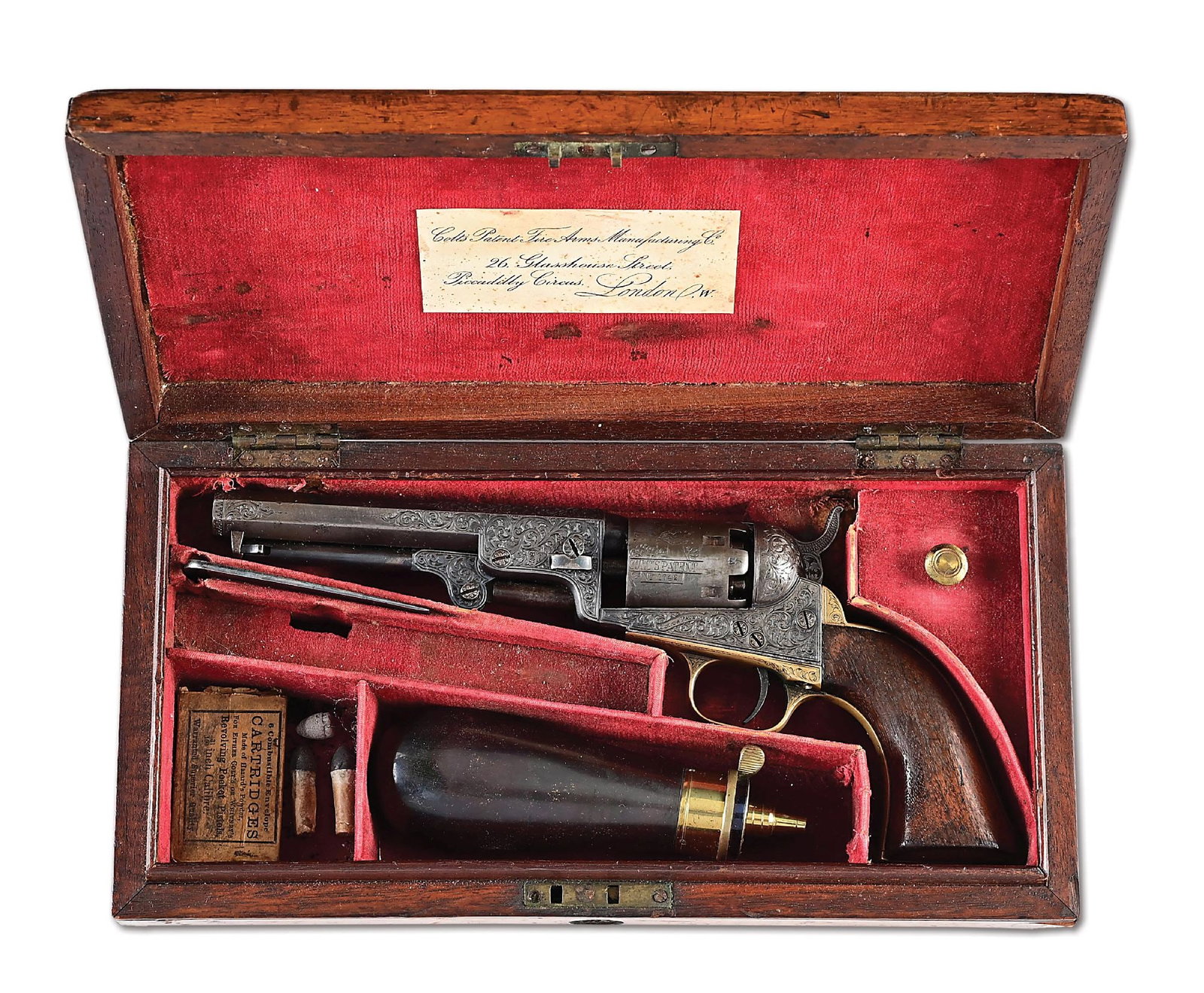 (A) FACTORY ENGRAVED AND CASED COLT MODEL 1849 POCKET REVOLVER (1 of 15)