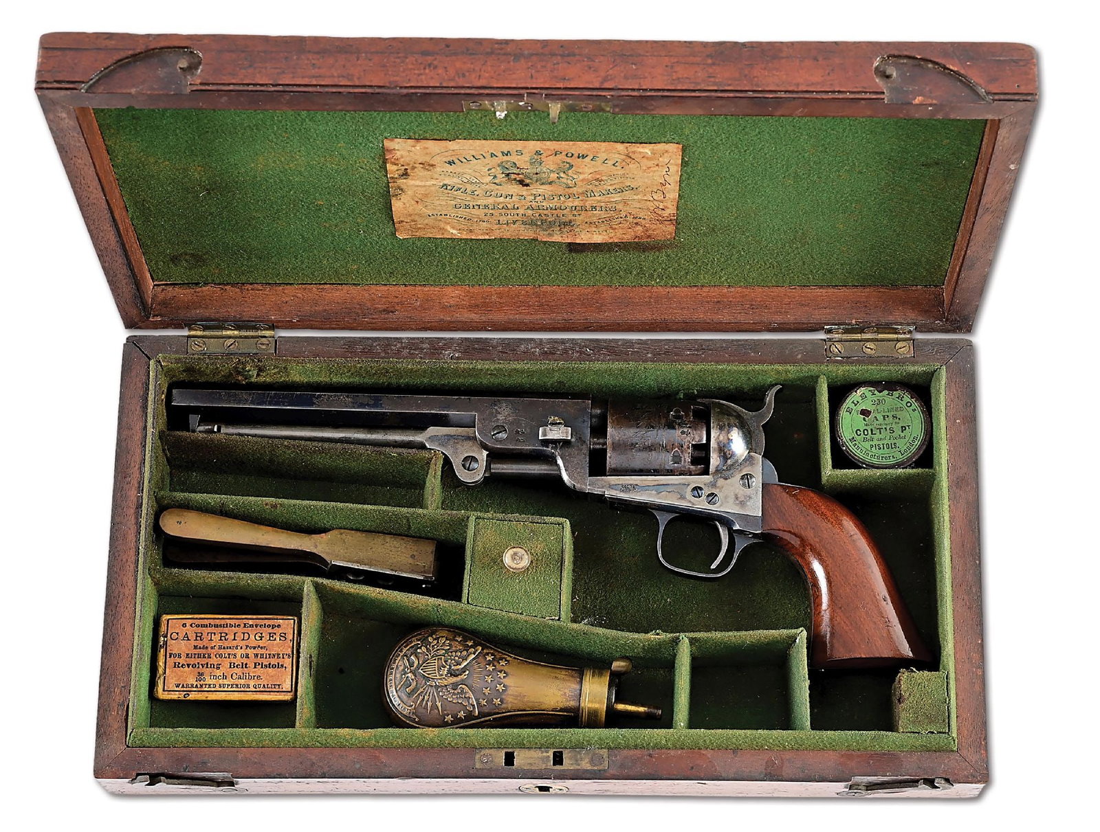(A) HIGH CONDITION DEALER CASED LONDON COLT MODEL 1851 NAVY PERCUSSION REVOLVER (1 of 12)