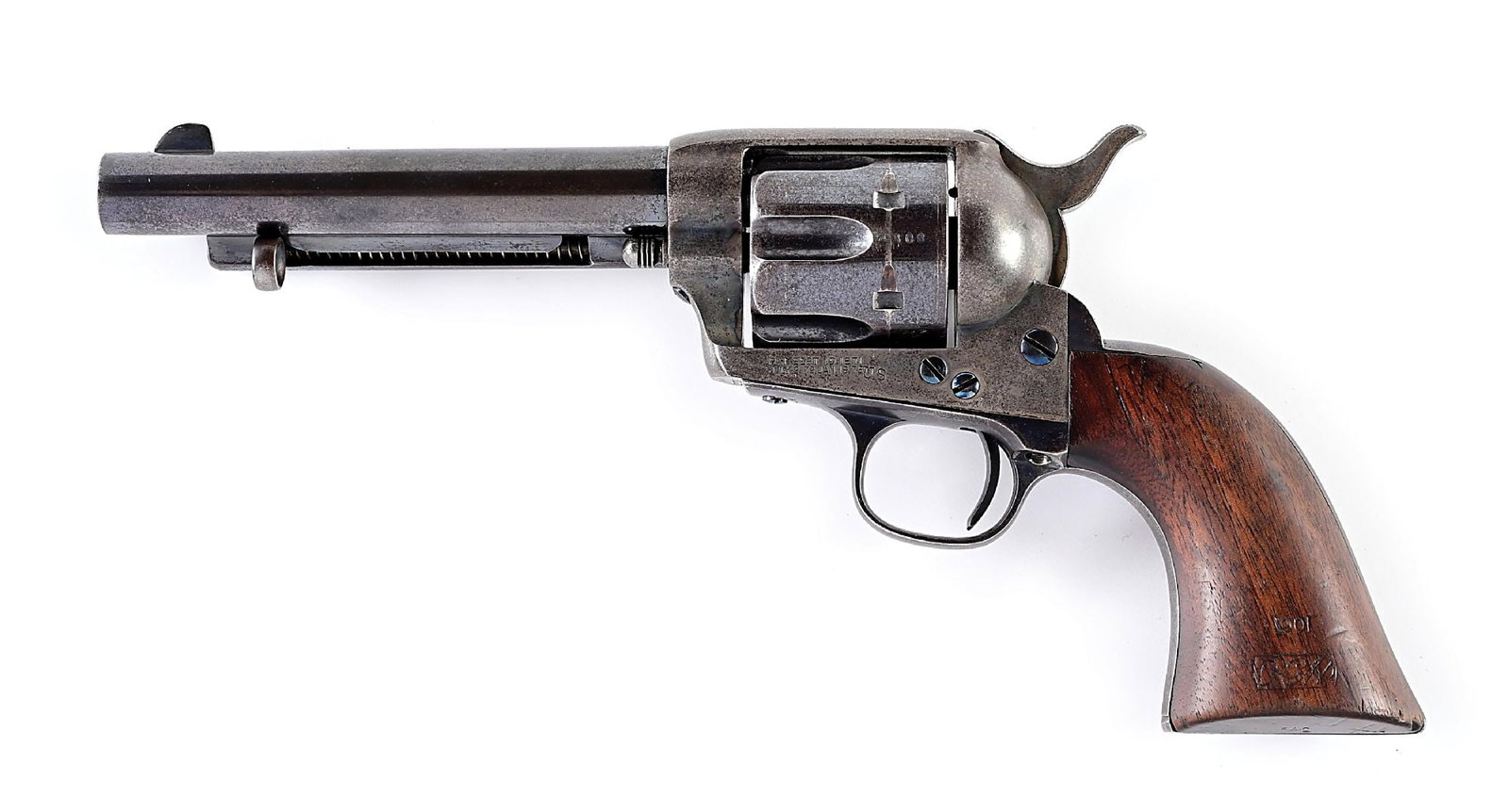 (A) COLT ARTILLERY SINGLE ACTION ARMY REVOLVER WITH FACTORY LETTER (1890). (1 of 13)
