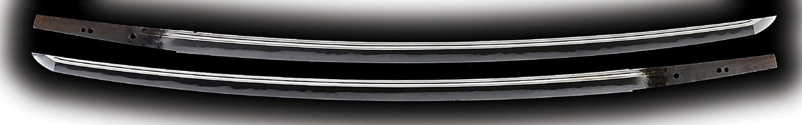 MUMEI HIZEN YUKIHIRO IN TACHI MOUNTS WITH NBTHK TOKUBETSU KICHO PAPERS: While the blade is suriage and mumei, is still approximately 73.5cm of classic shingoi zukuri form with an iori mune and a chu kissaki. Well cut bo-hi that runs into the nakago. Jigane somewhat diffic