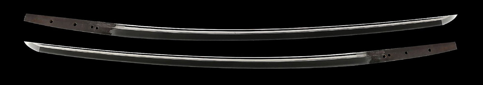 SUE-HOSHO KATANA IN TACHI MOUNTS WITH MATSUDAIRA MON AND NBTHK PAPERS.: The Hosho school is one the most celebrated schools under the Yamato sword making tradition. They were especially well known for their mastery of masame hada, a straight flowing jihada that is noted f