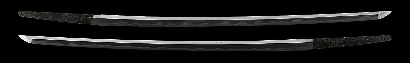 FIFTH GENERATION KINMICHI KATANA WITH MOUNTS AND PAPERS.: The first generation Kinmichi was the oldest son of Kanemichi, and moved with his father and three brothers to Kyoto, where he founded the Mishina school. He began working for the Imperial family circ