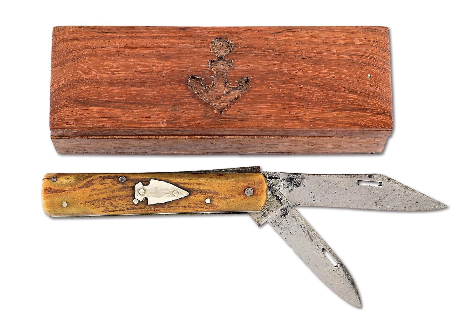 RARE WILLIAM SCAGEL TWO BLADE FOLDER. (1 of 7)