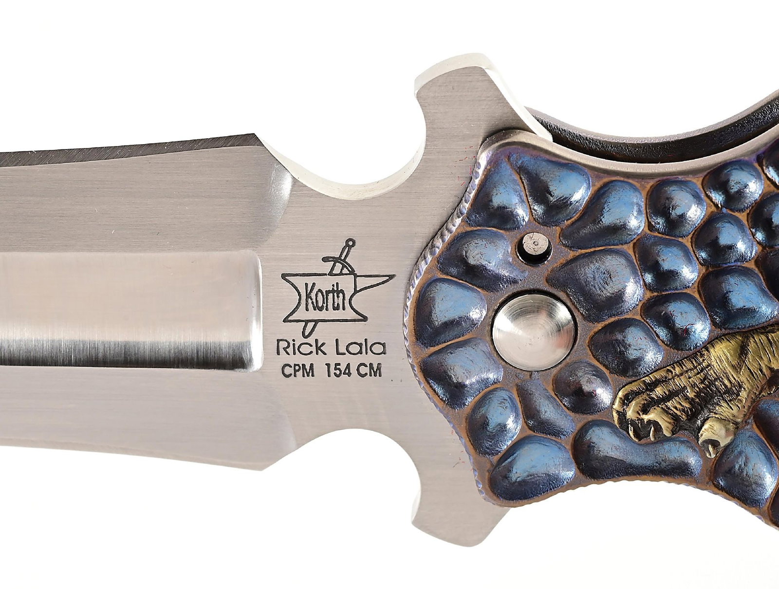 KORTH CUTLERY LARGE PROTOTYPE FOLDING DAGGER. - 4